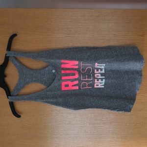 Gray and Pink Run Tank